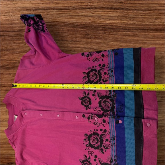 Blair‎ Floral Print Snap Front Cardigan Jacket Rose Design XL - Picture 5 of 8